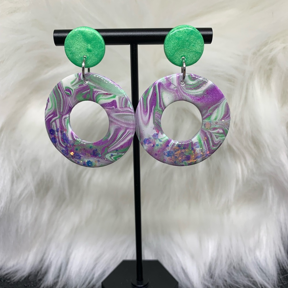 Handmade polymer clay earrings